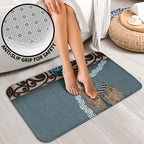 New Zealand Tui Bird Maripi Bathroom Set Maori Weapon Kowhaiwhai Pattern