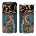 New Zealand Tui Bird Maripi 4 in 1 Can Cooler Tumbler Maori Weapon Kowhaiwhai Pattern
