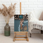 New Zealand Tui Bird Maripi Canvas Wall Art Maori Weapon Kowhaiwhai Pattern