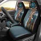 New Zealand Tui Bird Maripi Car Seat Cover Maori Weapon Kowhaiwhai Pattern