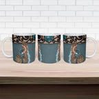 New Zealand Tui Bird Maripi Ceramic Mug Maori Weapon Kowhaiwhai Pattern