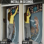 New Zealand Tui Bird Maripi Door Cover Maori Weapon Kowhaiwhai Pattern