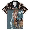 New Zealand Tui Bird Maripi Hawaiian Shirt Maori Weapon Kowhaiwhai Pattern