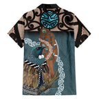 New Zealand Tui Bird Maripi Hawaiian Shirt Maori Weapon Kowhaiwhai Pattern