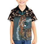 New Zealand Tui Bird Maripi Hawaiian Shirt Maori Weapon Kowhaiwhai Pattern