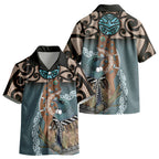 New Zealand Tui Bird Maripi Kid Hawaiian Shirt Maori Weapon Kowhaiwhai Pattern LT22