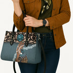 New Zealand Tui Bird Maripi Leather Bag Maori Weapon Kowhaiwhai Pattern
