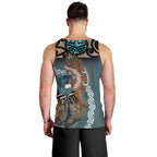 New Zealand Tui Bird Maripi Men Tank Top Maori Weapon Kowhaiwhai Pattern