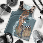 New Zealand Tui Bird Maripi Men Tank Top Maori Weapon Kowhaiwhai Pattern