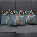 New Zealand Tui Bird Maripi Pillow Cover Maori Weapon Kowhaiwhai Pattern