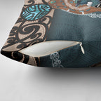 New Zealand Tui Bird Maripi Pillow Cover Maori Weapon Kowhaiwhai Pattern