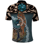 New Zealand Tui Bird Maripi Polo Shirt Maori Weapon Kowhaiwhai Pattern