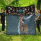New Zealand Tui Bird Maripi Quilt Maori Weapon Kowhaiwhai Pattern