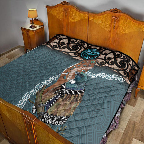 New Zealand Tui Bird Maripi Quilt Maori Weapon Kowhaiwhai Pattern