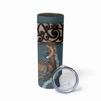 New Zealand Tui Bird Maripi Skinny Tumbler Maori Weapon Kowhaiwhai Pattern