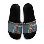 New Zealand Tui Bird Maripi Slide Sandals Maori Weapon Kowhaiwhai Pattern