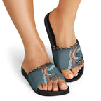 New Zealand Tui Bird Maripi Slide Sandals Maori Weapon Kowhaiwhai Pattern