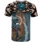 New Zealand Tui Bird Maripi T Shirt Maori Weapon Kowhaiwhai Pattern