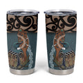 New Zealand Tui Bird Maripi Tumbler Cup Maori Weapon Kowhaiwhai Pattern