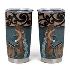 New Zealand Tui Bird Maripi Tumbler Cup Maori Weapon Kowhaiwhai Pattern