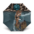 New Zealand Tui Bird Maripi Umbrella Maori Weapon Kowhaiwhai Pattern