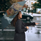 New Zealand Tui Bird Maripi Umbrella Maori Weapon Kowhaiwhai Pattern