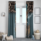 New Zealand Tui Bird Maripi Window Curtain Maori Weapon Kowhaiwhai Pattern