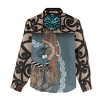 New Zealand Tui Bird Maripi Women Casual Shirt Maori Weapon Kowhaiwhai Pattern