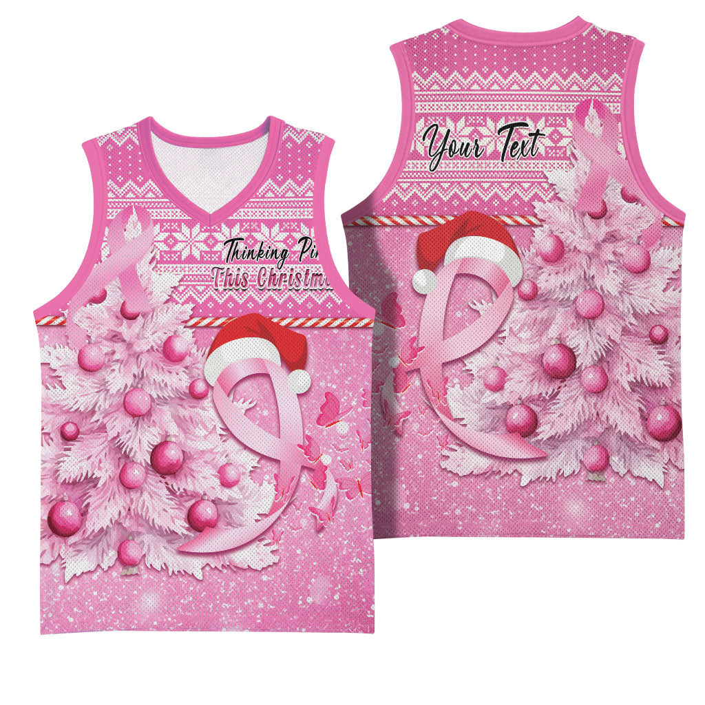 Personalised Australia Breast Cancer Awareness Month Basketball Jersey Thinking Pink This Christmas
