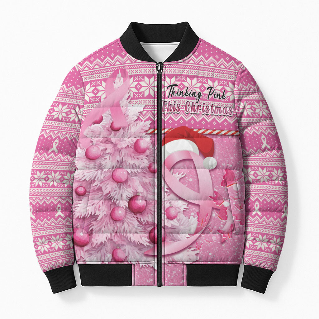 Personalised Australia Breast Cancer Awareness Month Bomber Puffer Jacket Thinking Pink This Christmas