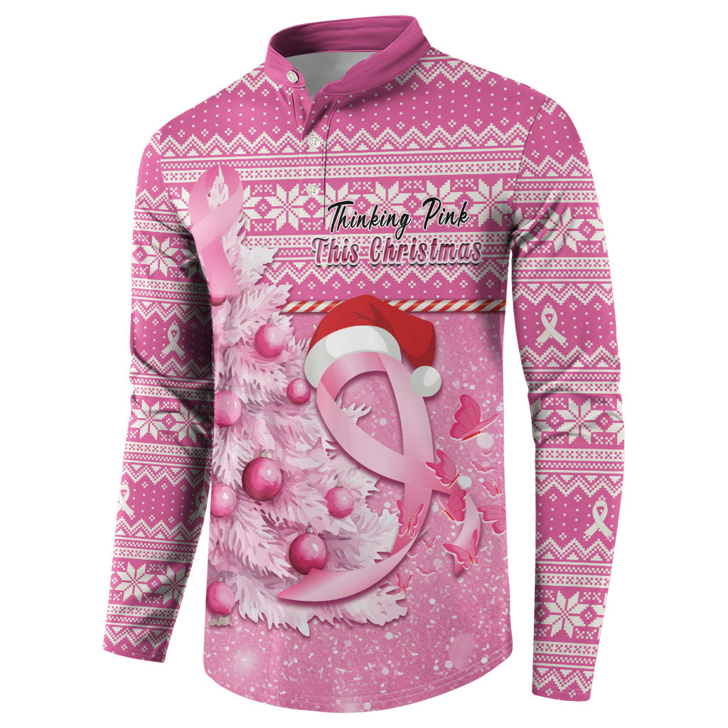 Personalised Australia Breast Cancer Awareness Month Button Sweatshirt Thinking Pink This Christmas