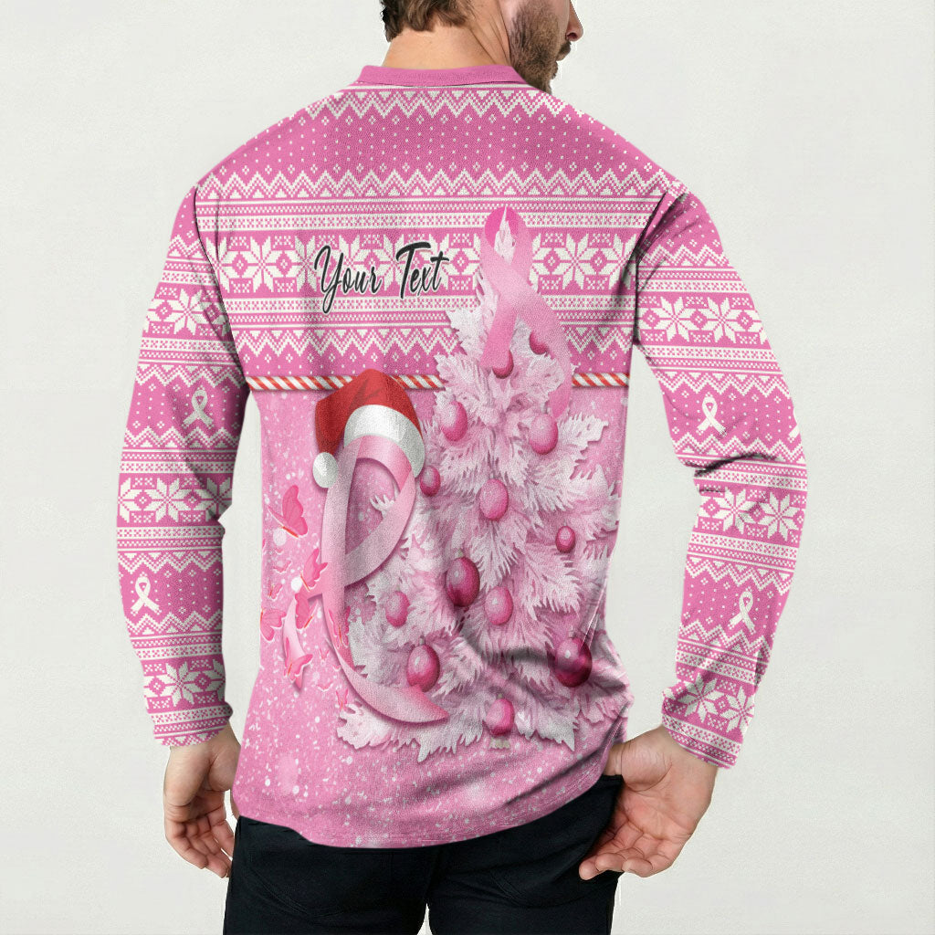 Personalised Australia Breast Cancer Awareness Month Button Sweatshirt Thinking Pink This Christmas