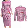 Personalised Australia Breast Cancer Awareness Month Couples Matching Long Sleeve Bodycon Dress and Long Sleeve Button Shirt Thinking Pink This Christmas