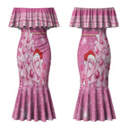 Personalised Australia Breast Cancer Awareness Month Couples Matching Mermaid Dress and Hawaiian Shirt Thinking Pink This Christmas