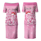Personalised Australia Breast Cancer Awareness Month Couples Matching Puletasi and Hawaiian Shirt Thinking Pink This Christmas