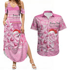 Personalised Australia Breast Cancer Awareness Month Couples Matching Summer Maxi Dress and Hawaiian Shirt Thinking Pink This Christmas