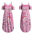 Personalised Australia Breast Cancer Awareness Month Couples Matching Summer Maxi Dress and Hawaiian Shirt Thinking Pink This Christmas