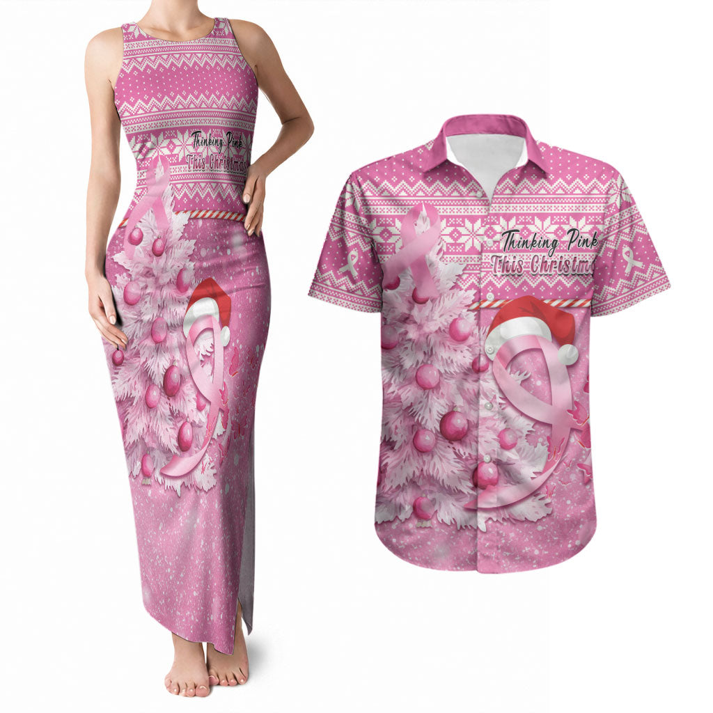 Personalised Australia Breast Cancer Awareness Month Couples Matching Tank Maxi Dress and Hawaiian Shirt Thinking Pink This Christmas