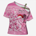Personalised Australia Breast Cancer Awareness Month Cross Shoulder Shirt Thinking Pink This Christmas