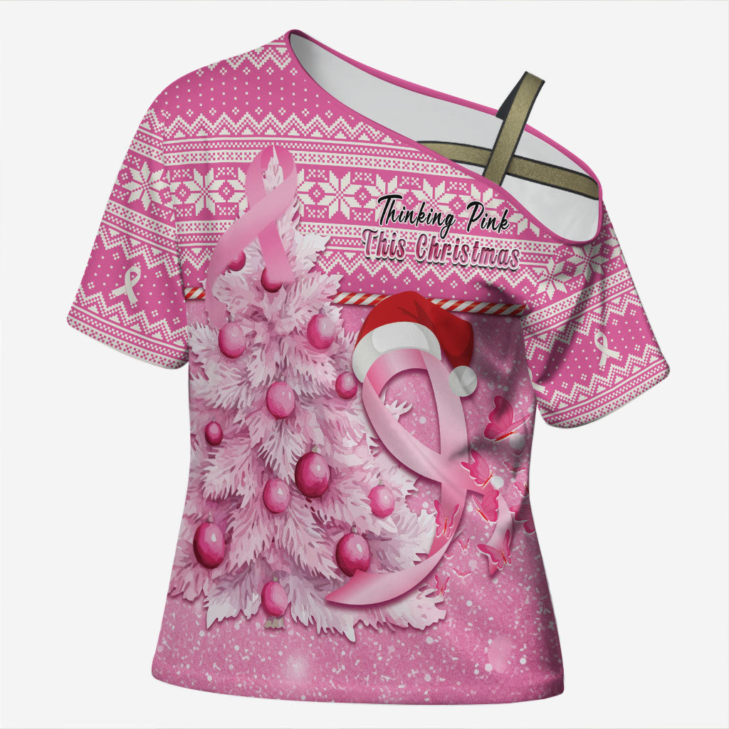 Personalised Australia Breast Cancer Awareness Month Cross Shoulder Shirt Thinking Pink This Christmas
