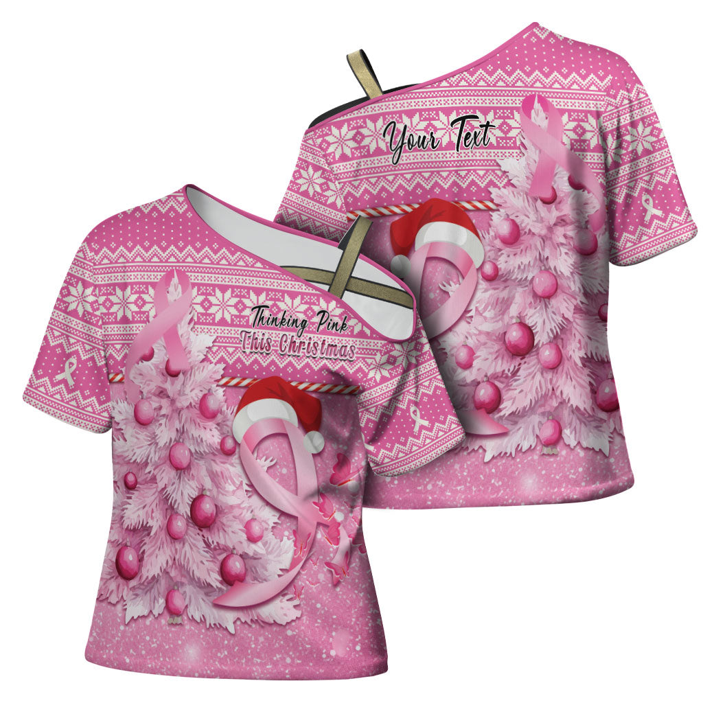 Personalised Australia Breast Cancer Awareness Month Cross Shoulder Shirt Thinking Pink This Christmas