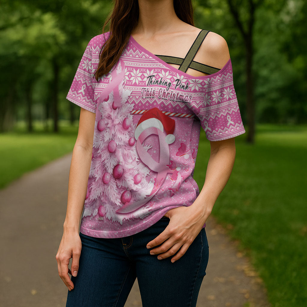 Personalised Australia Breast Cancer Awareness Month Cross Shoulder Shirt Thinking Pink This Christmas