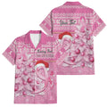 Personalised Australia Breast Cancer Awareness Month Family Matching Puletasi and Hawaiian Shirt Thinking Pink This Christmas