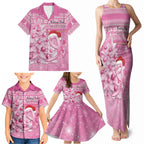Personalised Australia Breast Cancer Awareness Month Family Matching Tank Maxi Dress and Hawaiian Shirt Thinking Pink This Christmas