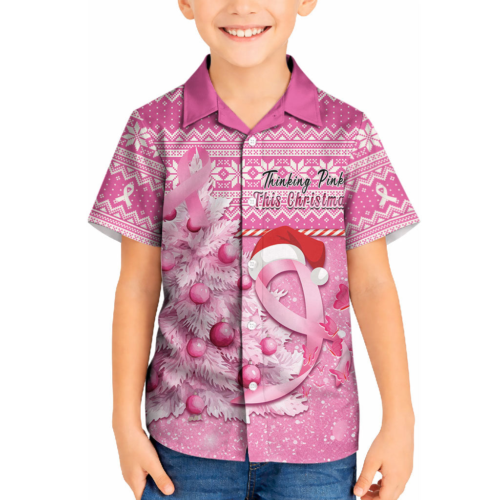 Personalised Australia Breast Cancer Awareness Month Kid Hawaiian Shirt Thinking Pink This Christmas