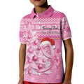 Personalised Australia Breast Cancer Awareness Month Kid Polo Shirt Thinking Pink This Christmas