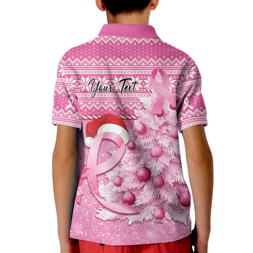 Personalised Australia Breast Cancer Awareness Month Kid Polo Shirt Thinking Pink This Christmas