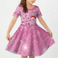 Personalised Australia Breast Cancer Awareness Month Kid Short Sleeve Dress Thinking Pink This Christmas
