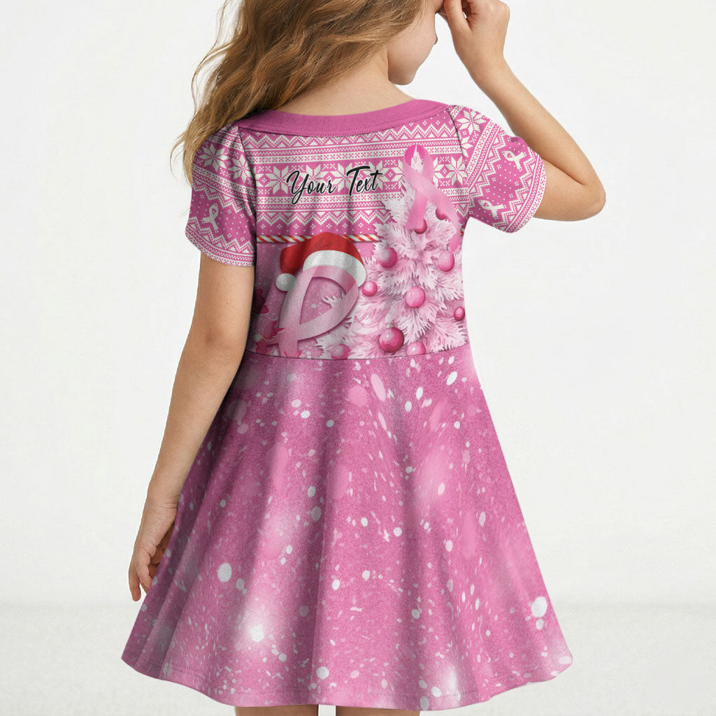 Personalised Australia Breast Cancer Awareness Month Kid Short Sleeve Dress Thinking Pink This Christmas