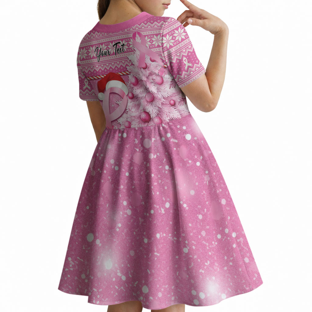 Personalised Australia Breast Cancer Awareness Month Kid Short Sleeve Dress Thinking Pink This Christmas